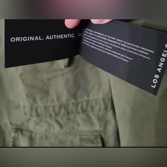 NWT SPIRIT JERSEY “Almost Angels” green canvas jacket 🔥 unisex 🔥 oversized - Picture 11 of 14